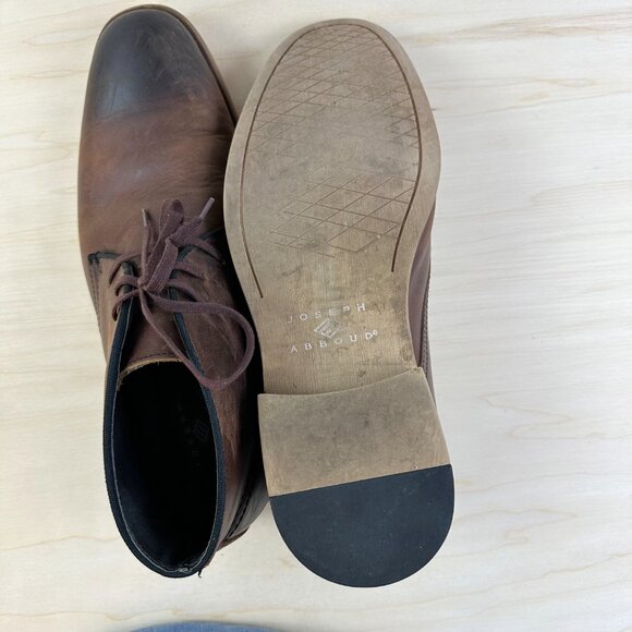 Joseph Abboud Men's Leather Shoes 8.5 D Oiled Graduated Brown Lace Up‎ Dress - Picture 3 of 11